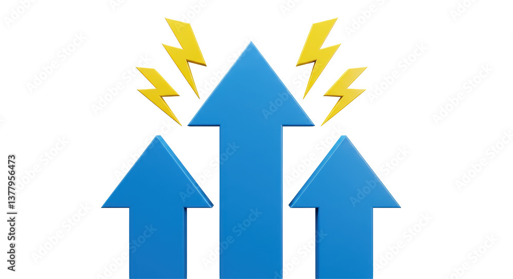 Isolated Arrows and Lightning Bolts - Growth Isolated Arrows and Lightning Bolts - Growth