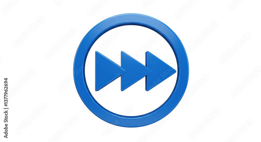 Isolated Blue Fast Forward Icon Isolated Blue Fast Forward Icon