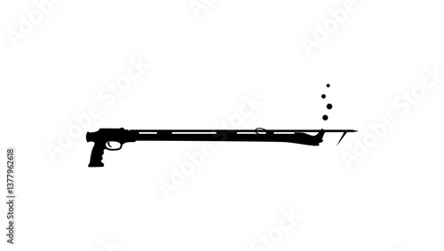 harpoon gun for fishing  , black isolated silhouette