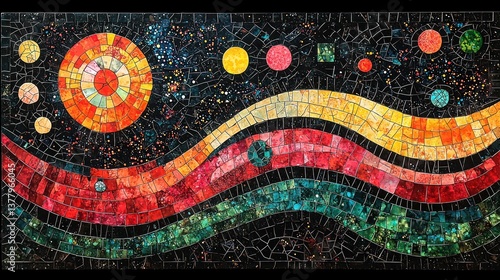 Cosmic Waves: A Vibrant Mosaic of Celestial Harmony