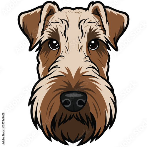 A friendly cartoon style irish terrier Dog Head vector