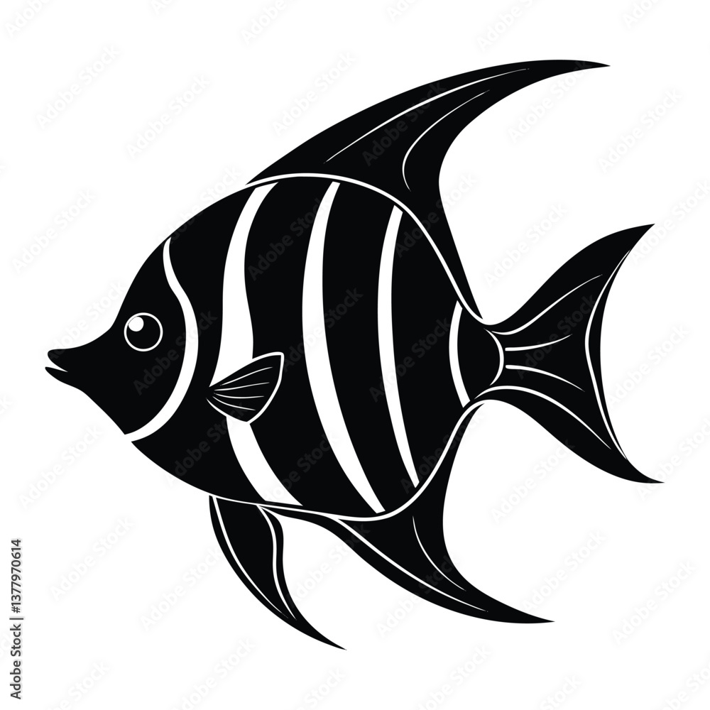 Obraz premium minimalist angelfish vector silhouette.