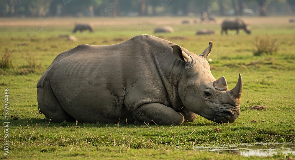 Obraz premium Golden Hour Grazer AI Generated