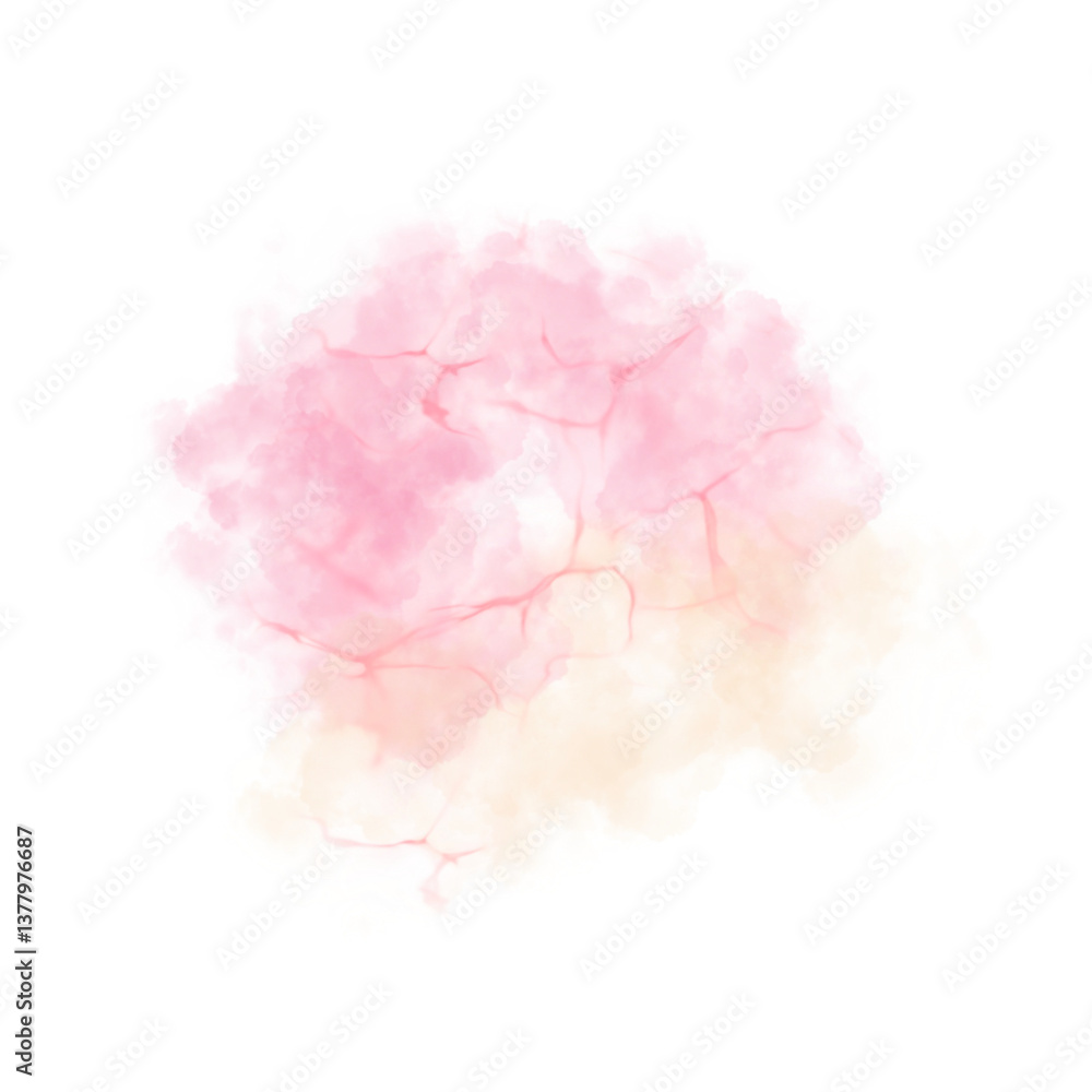 Fototapeta premium Abstract alcohol ink art in rose pink with golden sparkles and red edges. Flowing texture with soft cracks and marbled finish. High resolution PNG background for invitations, prints and digital design