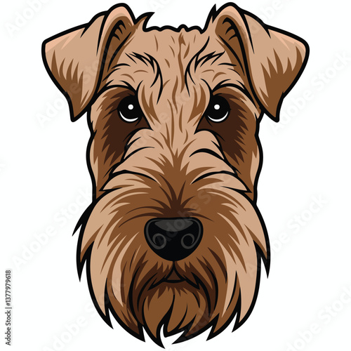 A friendly cartoon style irish terrier Head vector Dog Vector