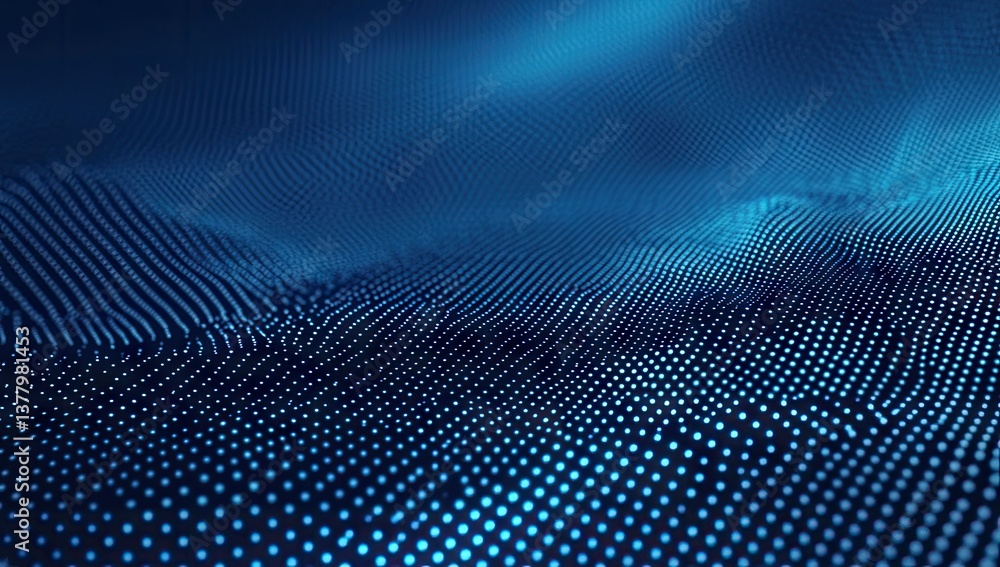 Abstract digital landscape of glowing points. Complex network of luminous particles creating a dynamic, undulating surface Abstract digital landscape of glowing points. Complex network of luminous particles creating a dynamic, undulating surface