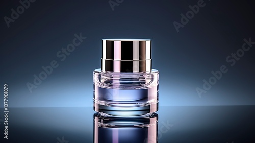 A photo of a transparent bottle of face moisturizer.