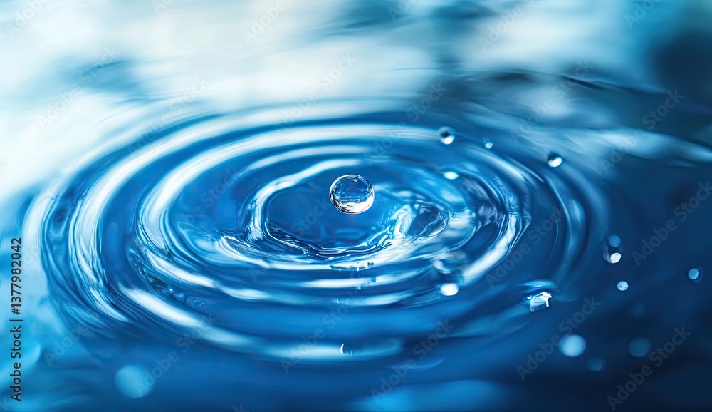 Water drop impact creating ripples Water drop impact creating ripples