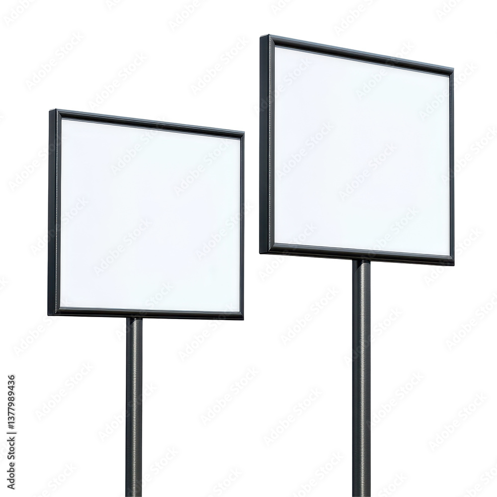 Empty yard signs ready for customization in a bright studio setting on a clean white background, empty yard signs isolated on white background Empty yard signs ready for customization in a bright studio setting on a clean white background, empty yard signs isolated on white background