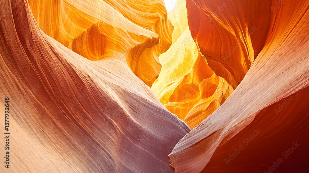 A dreamy sunlit canyon with deep golden cliffs A dreamy sunlit canyon with deep golden cliffs