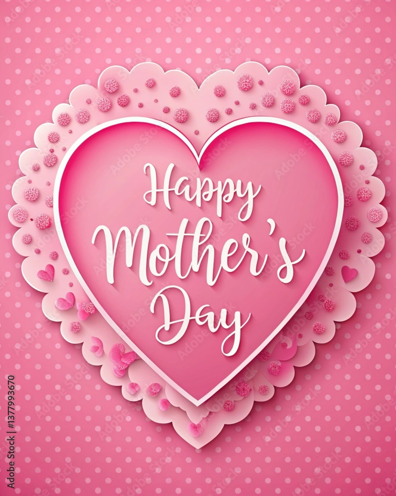 Happy Mothers Day card of papercut with flowers Happy Mothers Day card of papercut with flowers