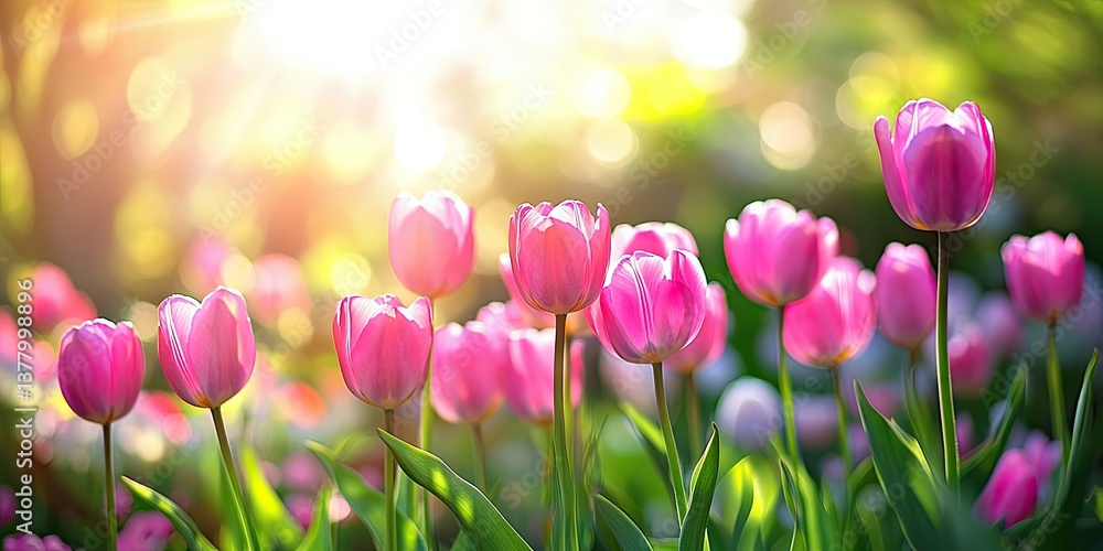 Springtime Pink Tulips in Bloom Springtime Pink Tulips in Bloom