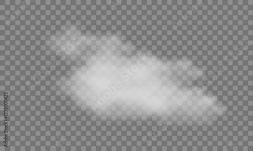 Realistic Smoke Cloud on Transparent Background – Vector 