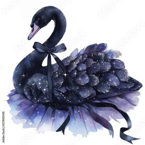 Fototapeta Naklejka Na Ścianę i Meble -  Elegant swan in ballet tutu