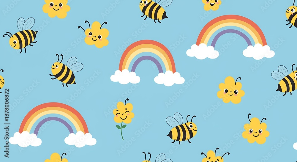 Sunny Skies, Happy Bees AI Generated Sunny Skies, Happy Bees AI Generated