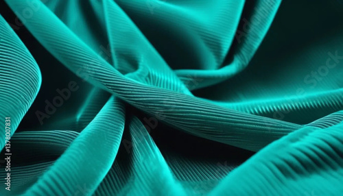 Green draped corduroy as a background.