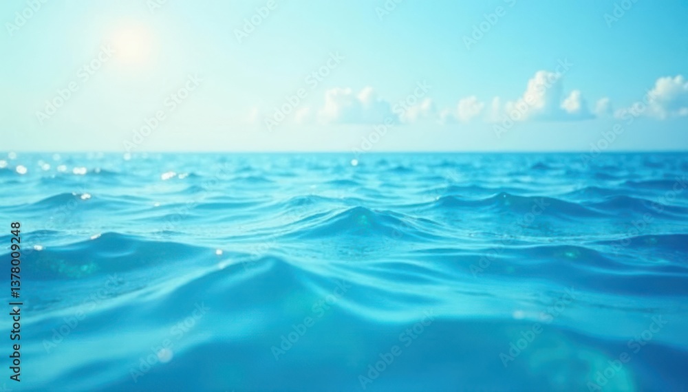 Obraz premium Ocean water background with soft light blue hue, ambient , abstract
