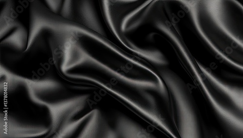 Wallpaper Mural Draped black satin fabric texture (1) Torontodigital.ca