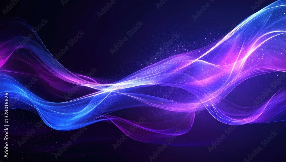 Naklejka premium Abstract flowing energy lines with vibrant colors and particles