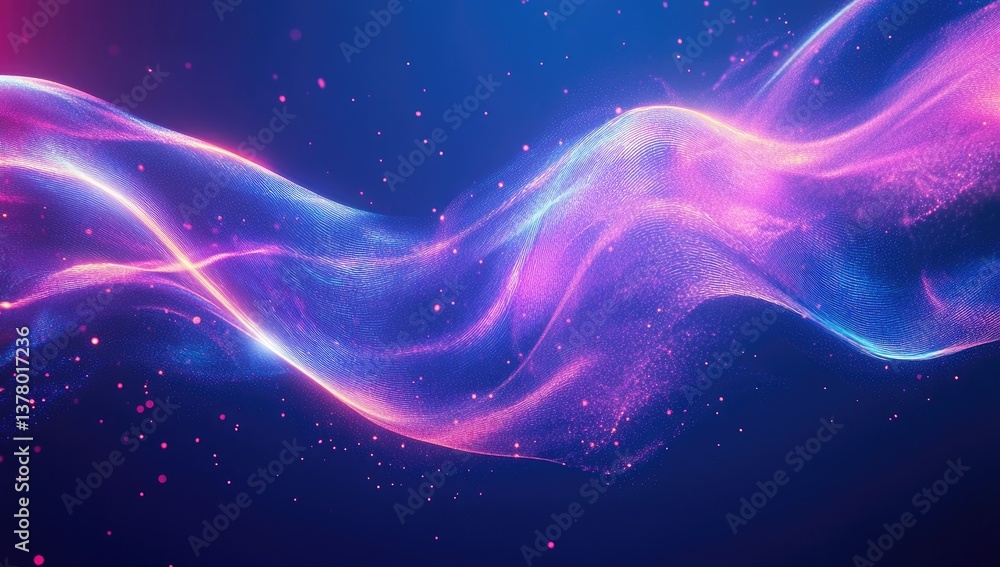 Fototapeta premium Abstract vibrant glowing waves