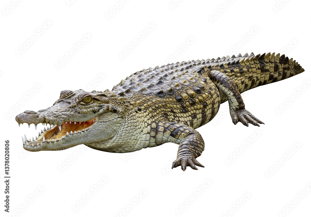 Naklejka premium Crocodileon a white background