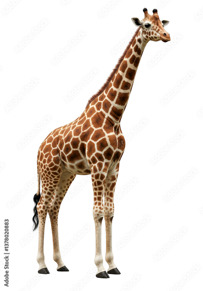 Naklejka premium Giraffe on a white background
