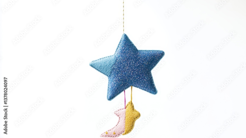 Handmade Felt Star Mobile - Celestial Nursery Decor Handmade Felt Star Mobile - Celestial Nursery Decor