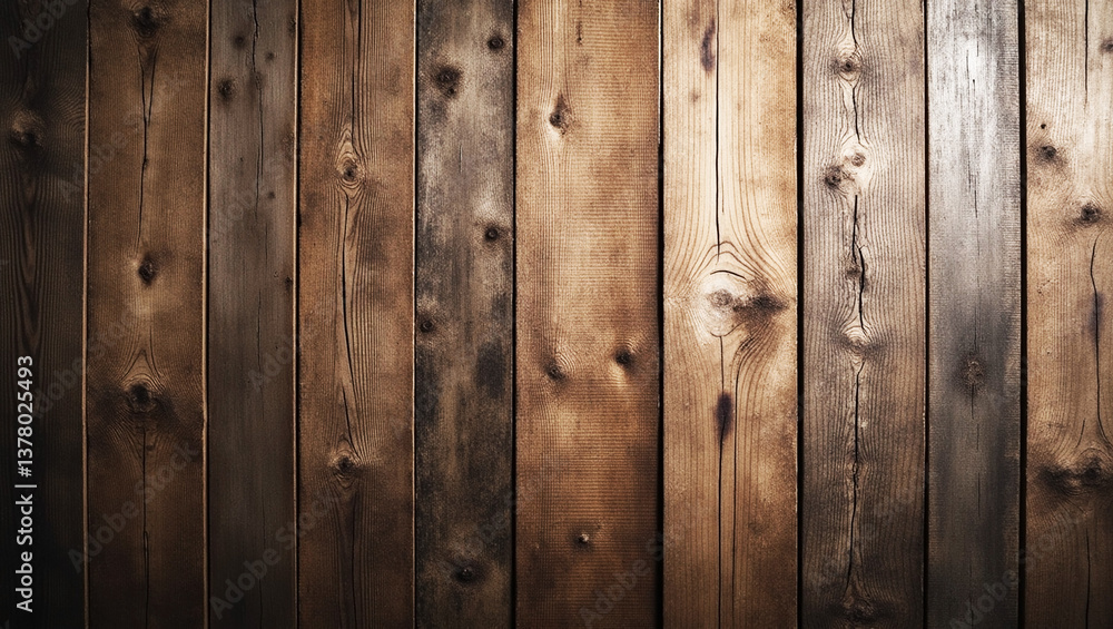 Naklejka premium Old grunge dark textured wooden background , The surface of the old brown wood texture