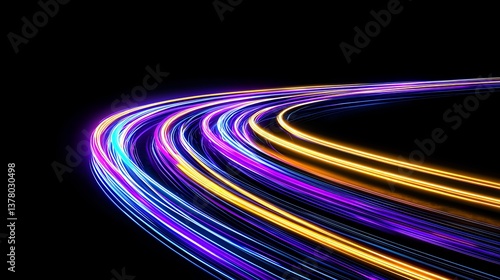 Dynamic light trails creating an abstract motion effect.