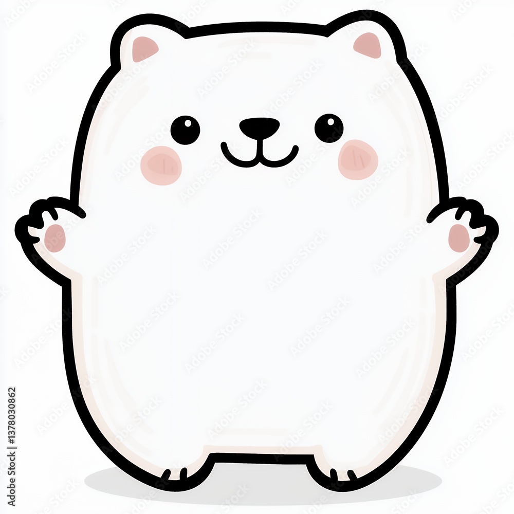 Cute cartoon bear with a joyful expression and outstretched arms. Cute cartoon bear with a joyful expression and outstretched arms.