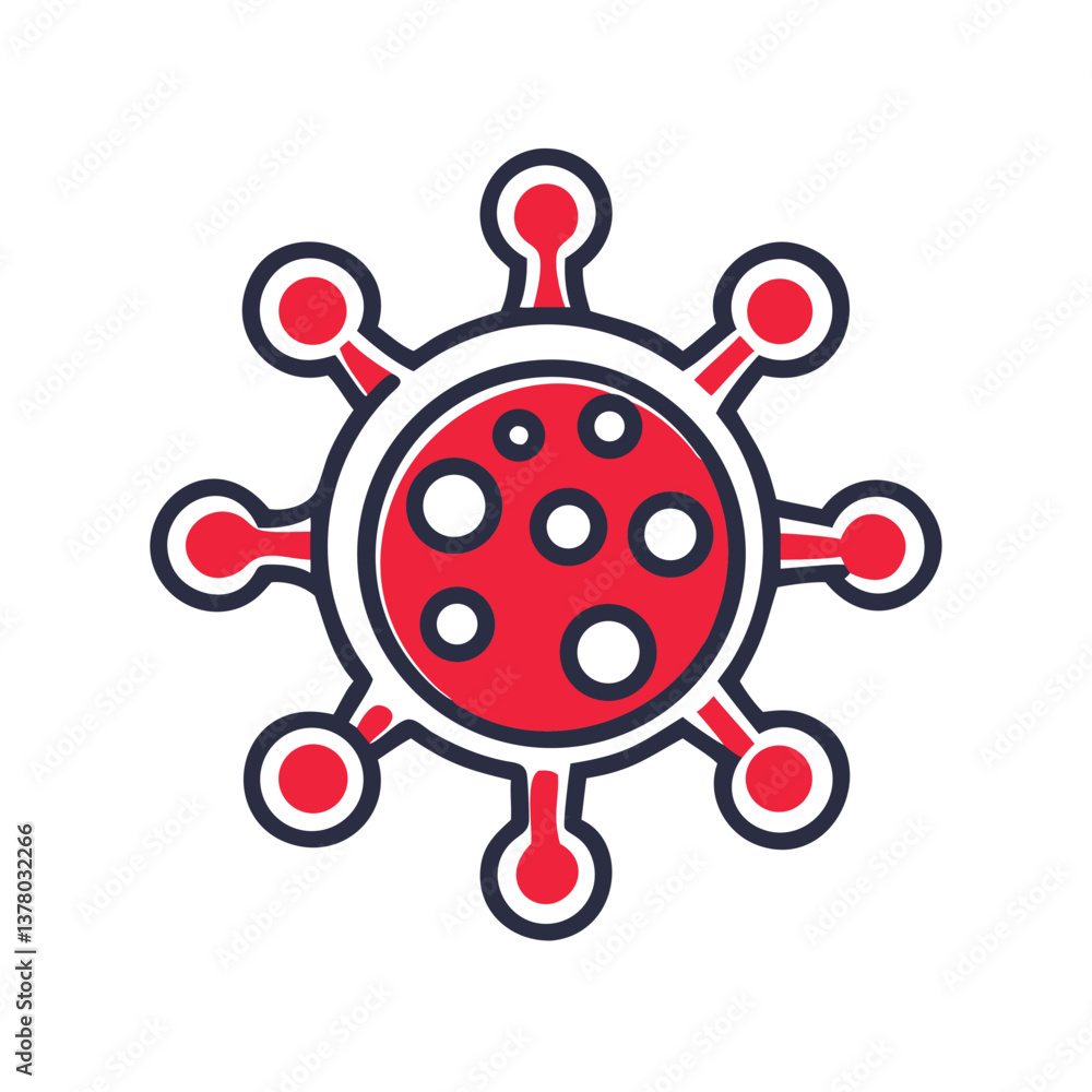 Fototapeta premium Virus icon on transparent background 