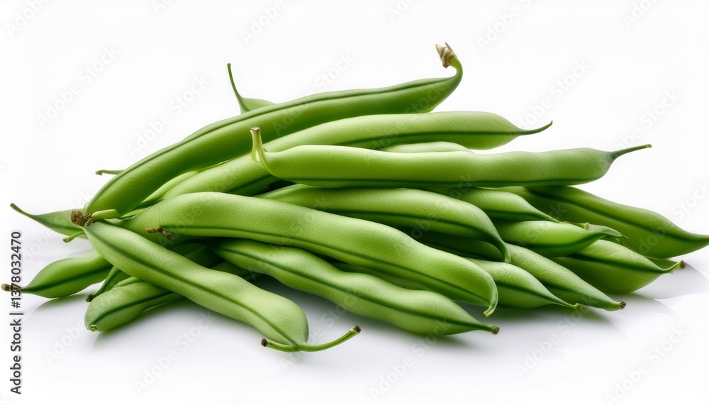 a pile of green beans isolated on white background a pile of green beans isolated on white background