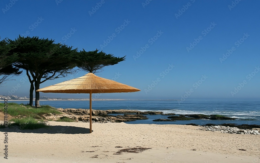 Coastal Serenity Beach Umbrella Ocean View Coastal Serenity Beach Umbrella Ocean View