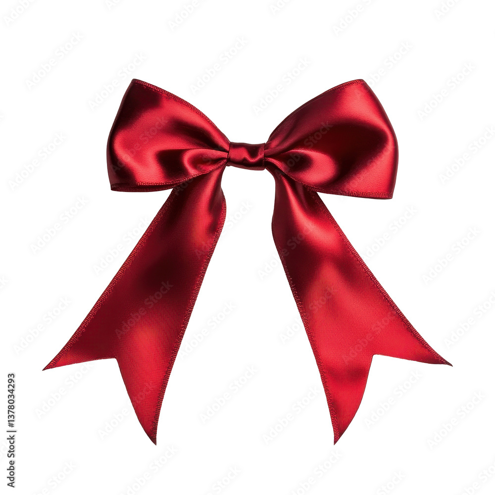 Elegant red bow with ribbon isolated on white background for decorative purposes, Bow with ribbon isolated on white background Elegant red bow with ribbon isolated on white background for decorative purposes, Bow with ribbon isolated on white background