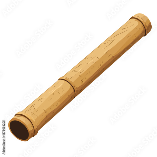 Flute Headjoint Cork, Flat vector, minimalist design, isolated on a white background.