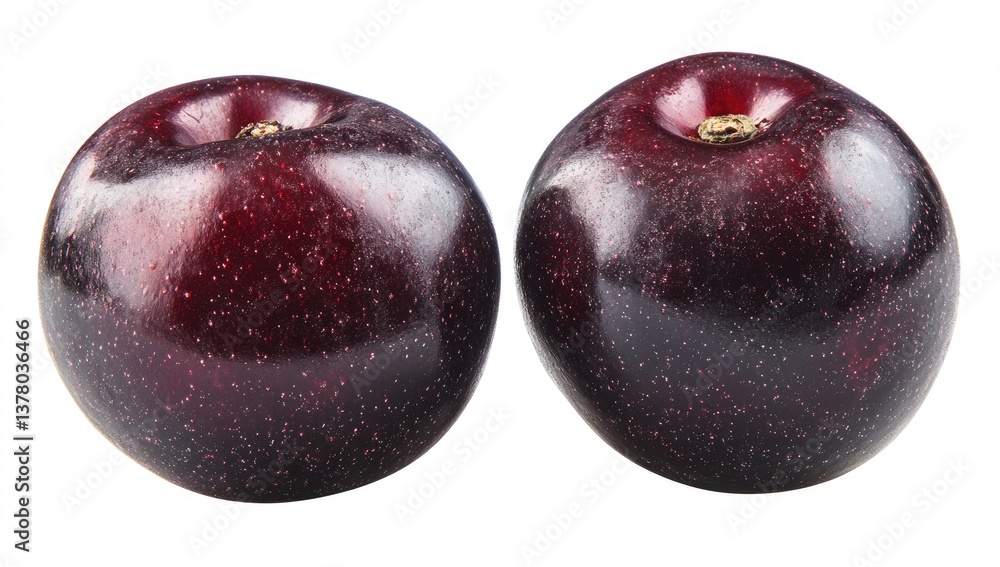 Obraz premium Two dark red plums