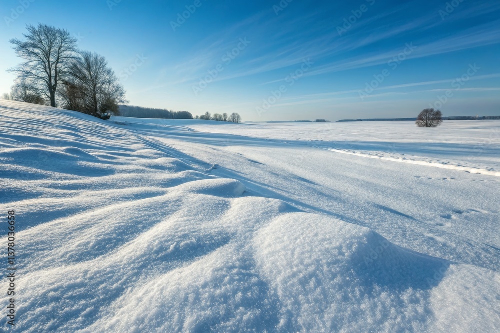 Winter Landscape with Snow Drifts Winter Landscape with Snow Drifts
