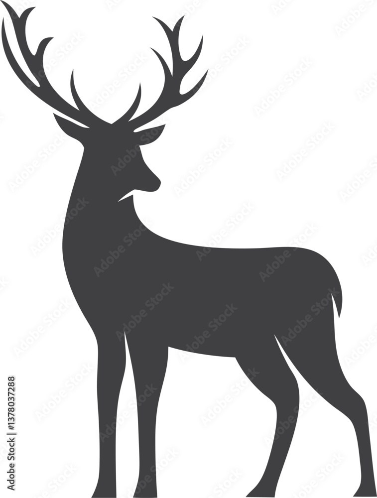 Obraz premium Majestic Stag Silhouette Elegant Deer Logo Design Vector