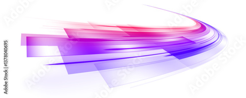 High speed IT technology concept, abstract stripes as data transfer on white background in png format. A colorful motion background of city light trails.	