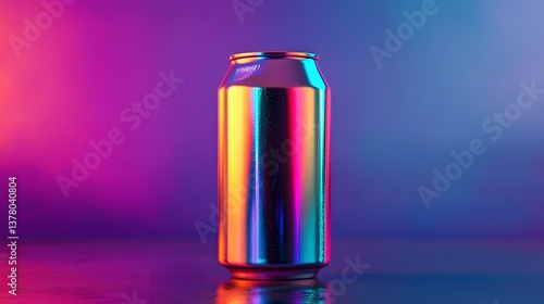 Colorful Soda Can: A single, sleek soda can stands out with vibrant colors, hinting at refreshment and modern design