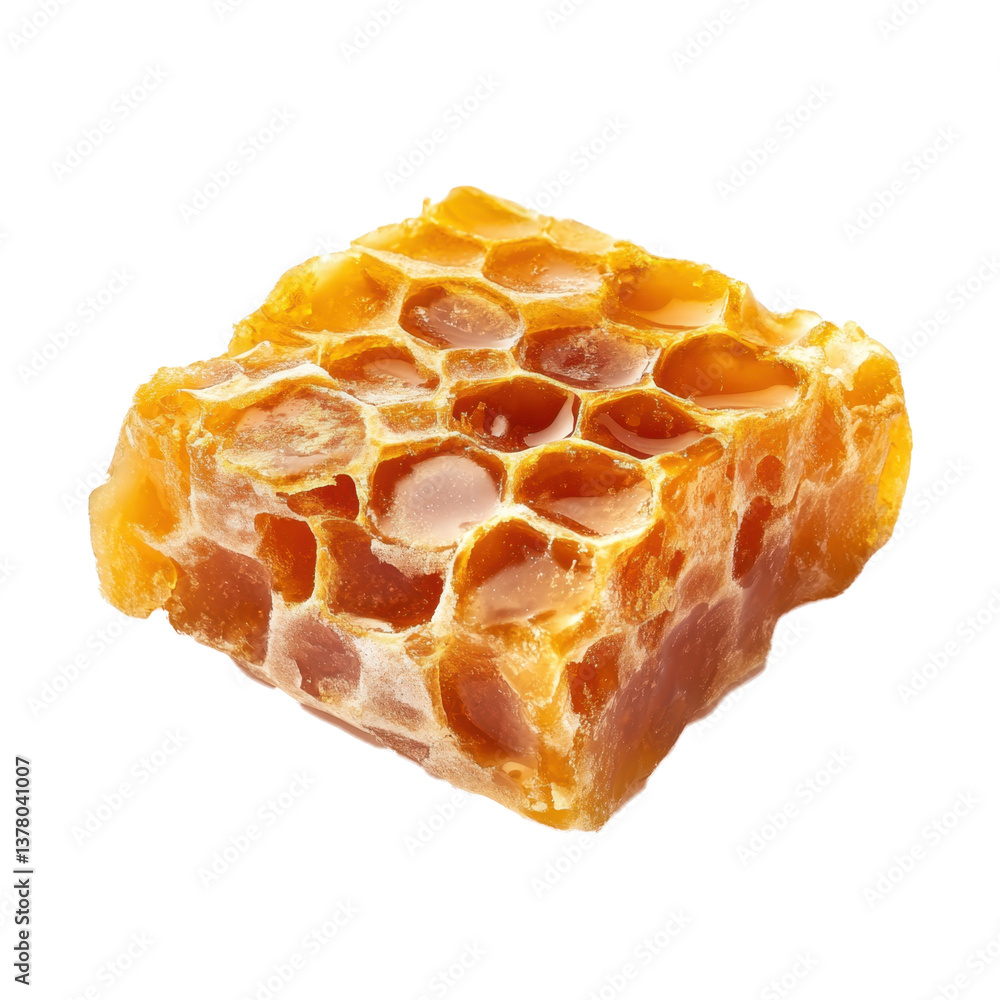 Natural honeycomb with golden honey isolated on transparent background Natural honeycomb with golden honey isolated on transparent background