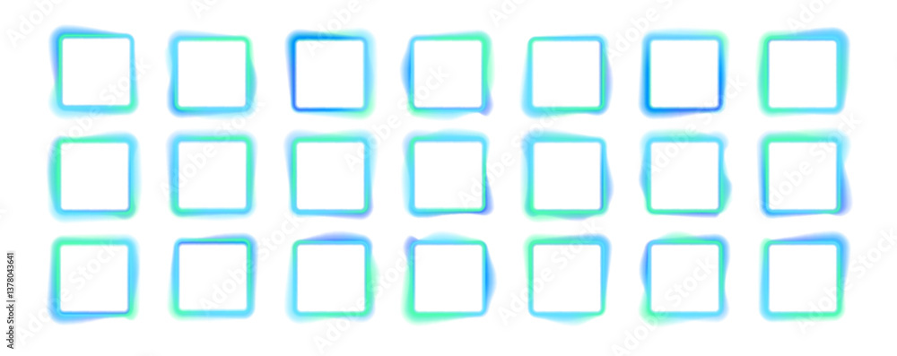 Illustration of neon electric style square frame. Neon glowing square frames, futuristic gradient colorful borders, modern vector decoration. Isolated on transparent background. PNG. Illustration of neon electric style square frame. Neon glowing square frames, futuristic gradient colorful borders, modern vector decoration. Isolated on transparent background. PNG.