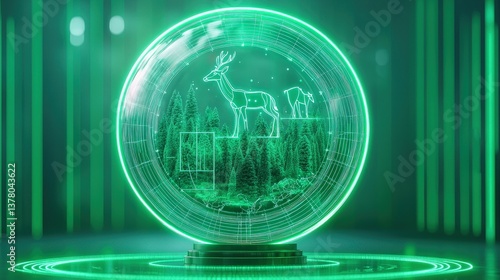 Global Sustainability Event Showcasing Green Environmental Practices in a Futuristic World with Interactive Content and Nature-Inspired Design