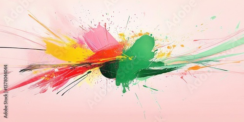 Dynamic color explosion abstract art digital creation vibrant palette contemporary setting artistic expression for modern aesthetics