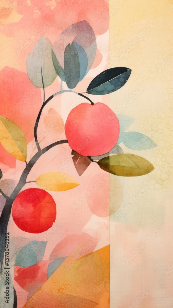 Apple tree abstract painting plant.