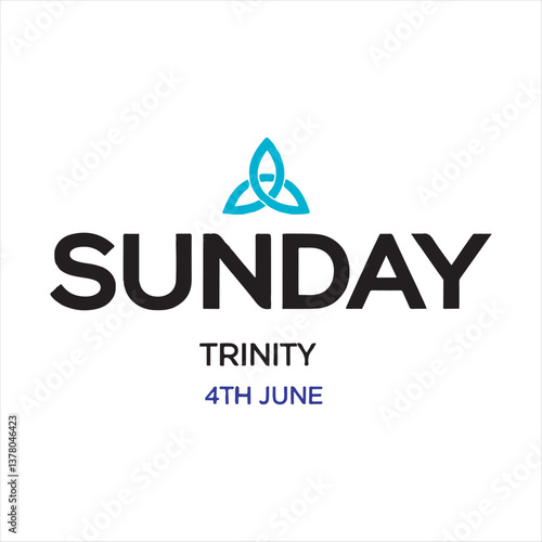 Trinity Sunday Typography Design,Minimalist Trinity Sunday Logo,Holy Trinity Sunday Celebration Design,Religious Trinity Symbol Typography,Elegant Trinity Sunday Vector Art,Christian Trinity Symbol