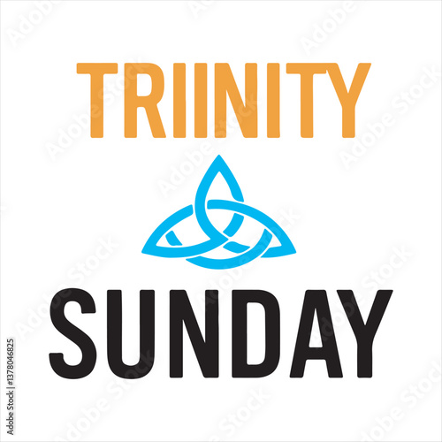 Trinity Sunday Typography Design,Minimalist Trinity Sunday Logo,Holy Trinity Sunday Celebration Design,Religious Trinity Symbol Typography,Elegant Trinity Sunday Vector Art,Christian Trinity Symbol