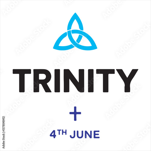 Trinity Sunday Typography Design,Minimalist Trinity Sunday Logo,Holy Trinity Sunday Celebration Design,Religious Trinity Symbol Typography,Elegant Trinity Sunday Vector Art,Christian Trinity Symbol