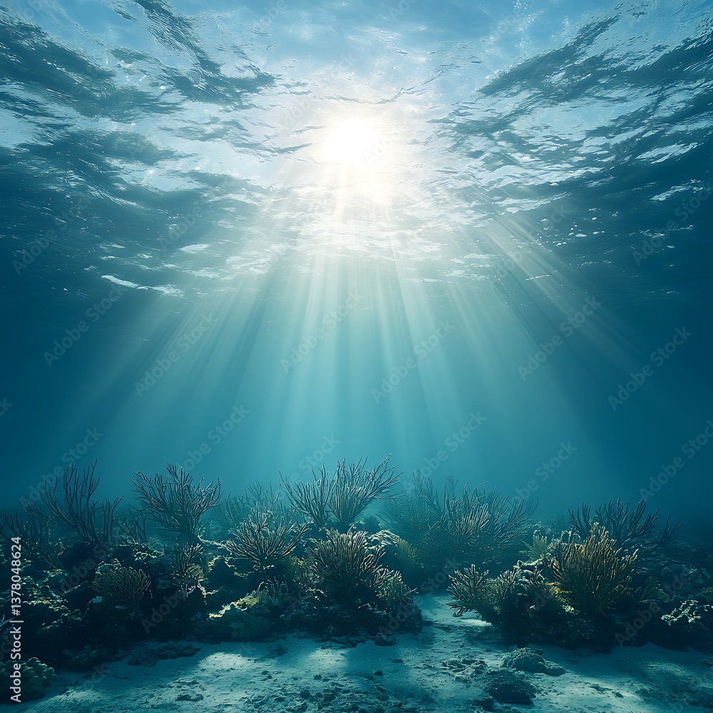 custom made wallpaper toronto digitalSunbeams Illuminate Ocean Floor Reef.