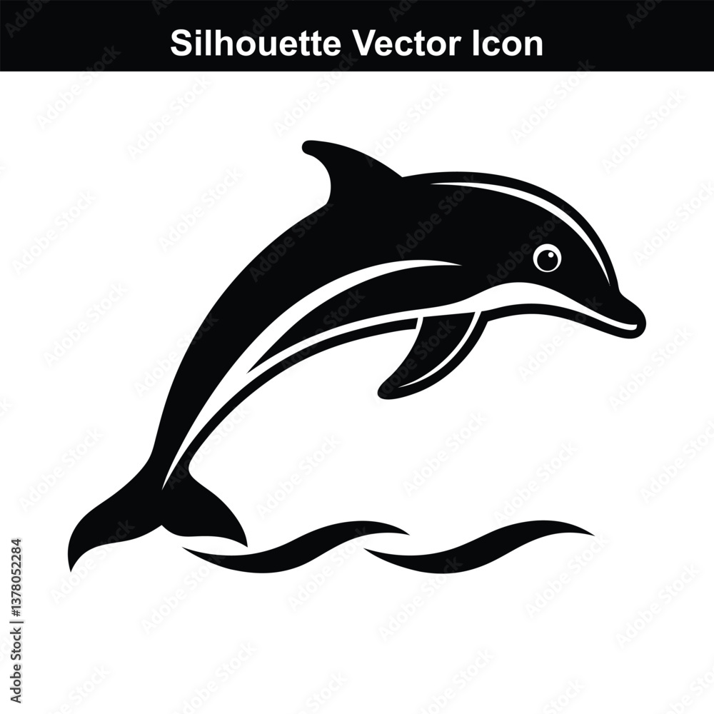 Obraz premium Jumping dolphin vector illustration on a white background